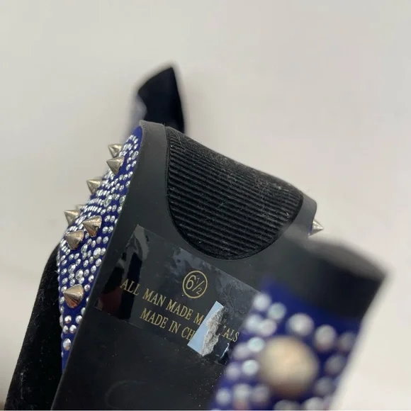 Liliana Women’s Blue Mirror Spike Heels 6.5 - Picture 6 of 8